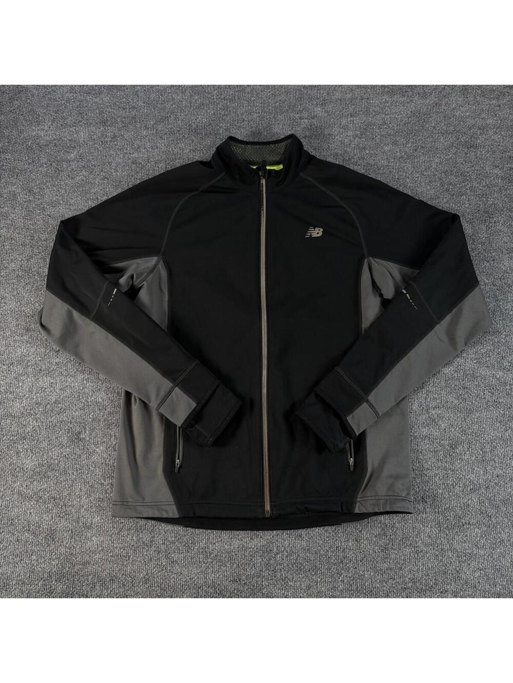 New Balance Black Gray Full Zip Athletic Track Jacket‎ Med - Running, Exercise